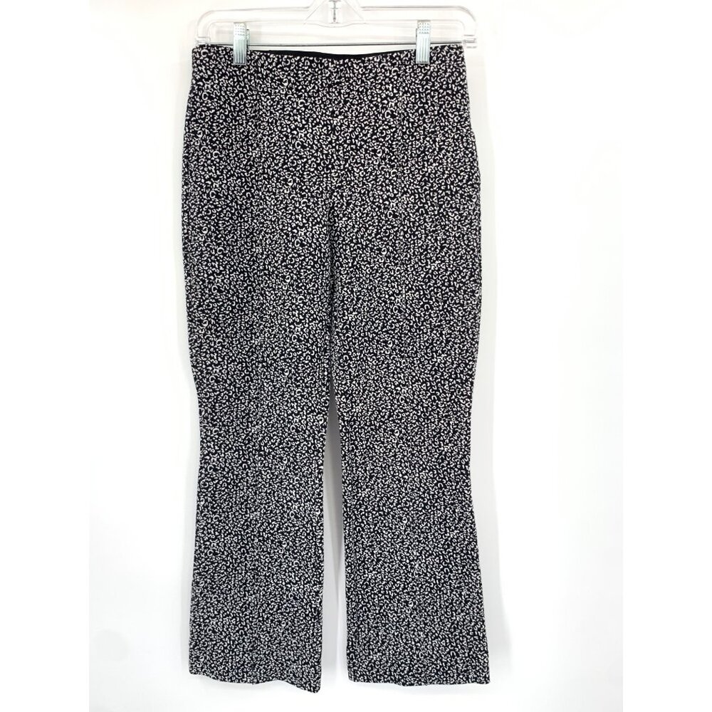 Anthropologie Essential Crop Flare Black and White Stretch Women's Pants Size XS - Picture 2 of 6